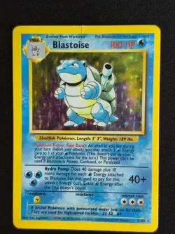 Pokemon Blastoise 2/102 Base Set Holo Card Unlimited WOTC Vintage TCG - Image 1