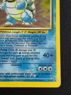 Pokemon Blastoise 2/102 Base Set Holo Card Unlimited WOTC Vintage TCG - Image 4