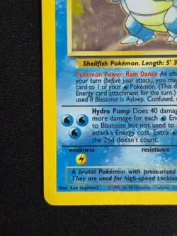 Pokemon Blastoise 2/102 Base Set Holo Card Unlimited WOTC Vintage TCG - Image 5