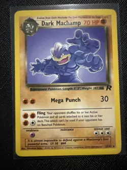 Pokemon Dark Machamp TCG Card 27/82 Non-Holo WOTC Vintage LP - Image 1