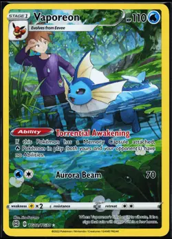 Pokemon Card- Vaporeon SWSH09: Brilliant Stars Trainer Gallery #TG02/TG30 - Image 1