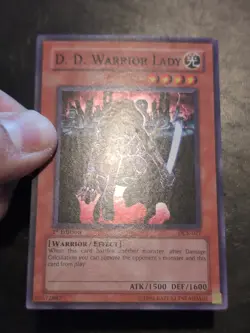 Yu-Gi-Oh! SUPER RARE CARD D.D. WARRIOR LADY DCR-027 1ST LP - Image 2