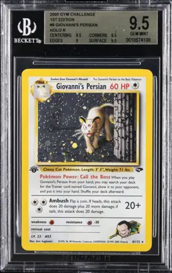 2000 POKEMON GYM CHALLENGE 1ST EDITION HOLO RARE GIOVANNI'S PERSIAN BGS 9.5 - Image 1