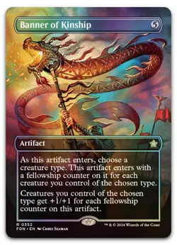 Banner of Kinship (Borderless) #352 (Foil) (NM) Foundations FDN Magic MTG - Image 1