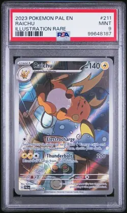 PSA 9 MINT Raichu Paldea Evolved Illustration Rare Holo Pokemon 211/193 - Image 1