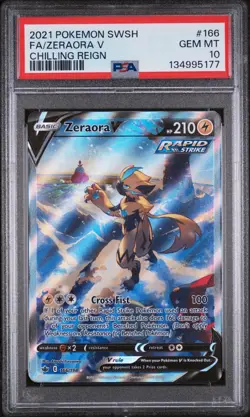 Pokemon Zeraora V Chilling Reign Full Alt Art #166 PSA 10 Gem Mint - Image 1