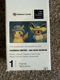 Pokemon Center X Van Gogh Museum Pikachu & Eevee Playmat Official New - Image 2