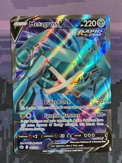 Metagross V 181/198 Pokemon Chilling Reign Rare Ultra Near Mint Card NM 1 - Image 1
