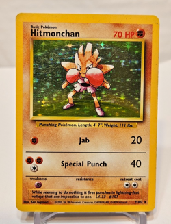 Hitmonchan 7/102 Holo Rare Base Set Unlimited Pokemon 1248 - Image 1