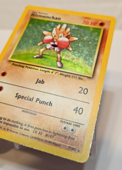 Hitmonchan 7/102 Holo Rare Base Set Unlimited Pokemon 1248 - Image 2