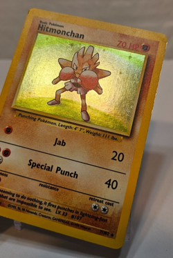 Hitmonchan 7/102 Holo Rare Base Set Unlimited Pokemon 1248 - Image 3