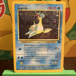 Pokemon TCG Fossil Set Lapras 10/62 Holo Rare 2000 WoTC Vintage DMG - Image 1