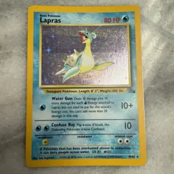 Pokemon TCG Lapras 10/62 Fossil Set Unlimited 1999 Holo Rare VTG WOTC - Image 1