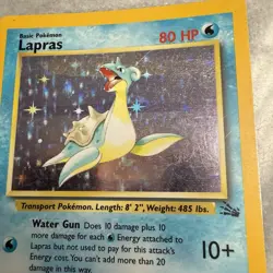Pokemon TCG Lapras 10/62 Fossil Set Unlimited 1999 Holo Rare VTG WOTC - Image 2