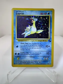 Lapras Fossil Set 10/62 Unlimited Holo Rare WOTC Vintage Pokemon TCG - NM - Image 1