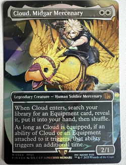 Cloud, Midgar Mercenary (Borderless Chocobo Track Foil) Final Fantasy MTG Magic - Image 1