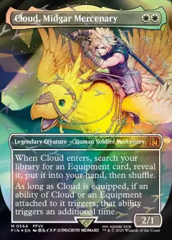 Cloud, Midgar Mercenary (Borderless Chocobo Track Foil) Final Fantasy MTG Magic - Image 3