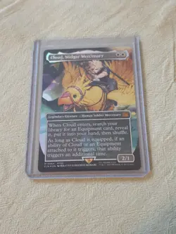 MTG Cloud Midgar Mercenary (Borderless Chocobo Track Foil) Final Fantasy - Image 1