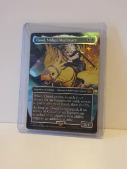 MTG Cloud Midgar Mercenary (Borderless Chocobo Track Foil) Final Fantasy - Image 2