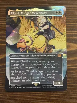 Cloud, Midgar Mercenary (Borderless Chocobo Track Foil) Final Fantasy MTG NM - Image 1