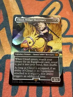 Cloud, Midgar Mercenary (Borderless Chocobo Track Foil) Final Fantasy MTG NM - Image 1