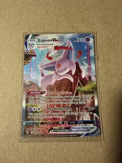 Espeon VMAX Holo Pokemon TCG Evolving Skies 270/264 Dynamax Psychic Card - Image 1