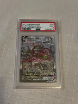 Pokemon TCG Rayquaza VMAX 218/203 Evolving Skies SWSH Alt Art PSA 9 Mint - Image 1