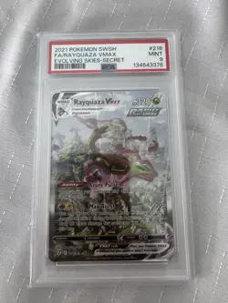 Pokemon TCG Rayquaza VMAX 218/203 Evolving Skies SWSH Alt Art PSA 9 Mint - Image 3