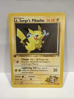1st Edition Lt. Surge's Pikachu Gym heroes 81/132 Pokemon TCG - MP - Image 1