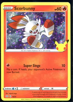 SCORBUNNY 16/25 MCDONALD'S COLLECTION 2021 Pokemon NEAR MINT - Image 1