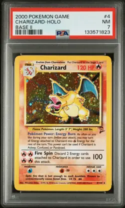 2000 POKEMON BASE SET 2 #4 CHARIZARD-HOLO PSA 7 - Image 1