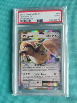 Pidgeot EX 64/108 XY Evolutions Pokemon Card Nintendo 2016 Graded PSA 9 MINT - Image 1