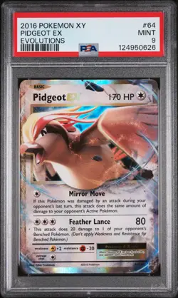 2016 POKEMON XY EVOLUTIONS #64 PIDGEOT EX PSA 9 - Image 1
