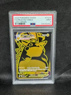 2022 Pokemon SWSH Lost Origin Pikachu VMAX TG29/TG30 PSA 9 MINT Trainer Gallery - Image 1