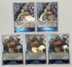 One Piece CCG Crocodile 5x Card Playset - OP07-040 UC x3 & P-082 x2 - ALL MINT - Image 1