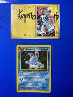 AZUMARILL HOLO POKEMON CARD 2/111 NEO GENESIS NM- SWIRL - Image 1