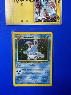 AZUMARILL HOLO POKEMON CARD 2/111 NEO GENESIS NM- SWIRL - Image 2