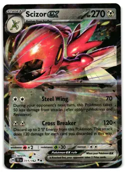 Scizor ex 111/162 - Temporal Forces Double Rare Pokemon TCG - M/LP Card - Image 1