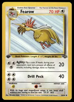 Pokemon TCG Jungle 1st Edition #36/64 Fearow LP+ - Image 1
