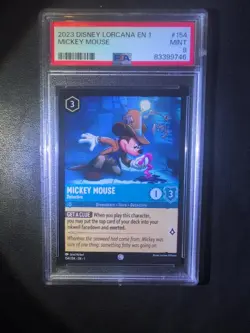 🪄 😳 Mickey Mouse 🔥 2023 Disney Lorcana EN 1 First Chapter #154 PSA 9 MINT 🐭✨ - Image 2