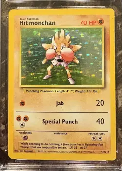 1999 Pokemon Base Set Hitmonchan Holo Unlimited #7/102 CGC 5.5 - Image 3