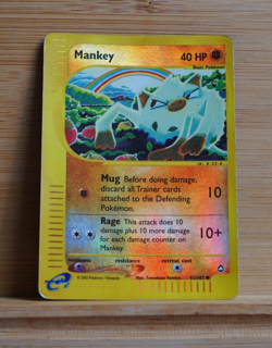 Pokemon Card Mankey 92/147 common Aquapolis LP - Image 1