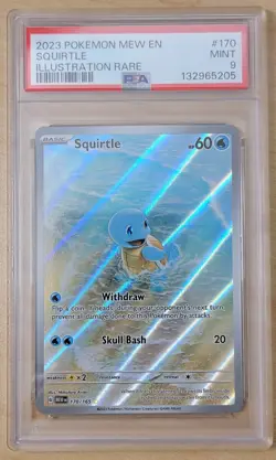Squirtle 2023 Pokemon Illustration RARE #170 MEW EN 151 - PSA 9 MINT!! - Image 1