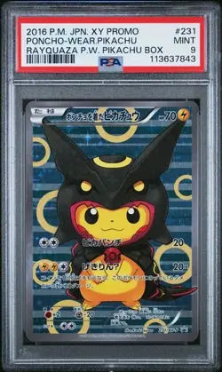 Pokemon PSA 9 Poncho-Wearing Pikachu #231 Holo XY Promo 2016 Japanese - Image 2