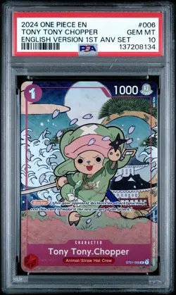 2024 ONE PIECE ENGLISH VERSION 1ST ANNIVERSARY SET #006 TONY TONY CHOPPER PSA 10 - Image 1