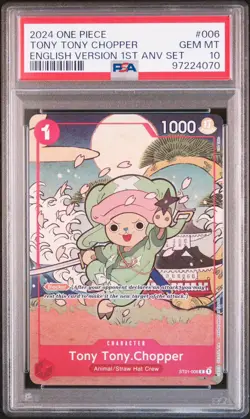 2024 ONE PIECE ENGLISH VERSION 1ST ANNIVERSARY SET #006 TONY TONY CHOPPER PSA 10 - Image 1