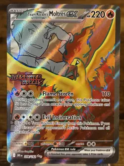 Pokemon TCG Team Rocket's Moltres ex 208/182 Destined Rivals Stamped Holo NM - Image 1