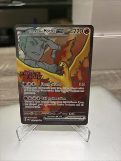 Pokemon TCG Team Rockets Moltres EX 208/182 Ultra Rare Destined Rivals Stamp - Image 1