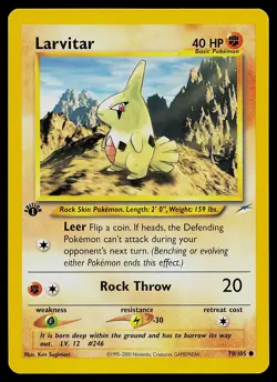 Pokemon Card - Larvitar Neo Destiny 70/105 Common 1st Edition - Image 1