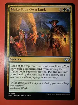 MTG: MAKE YOUR OWN LUCK, REGULAR FINISH, UNCOMMON , 0218, OTJ, NM - Image 1